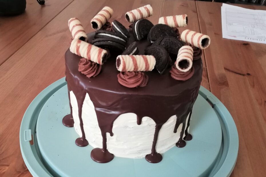 Cookie, Oreo & Brownie Triple Layered Drip Cake
